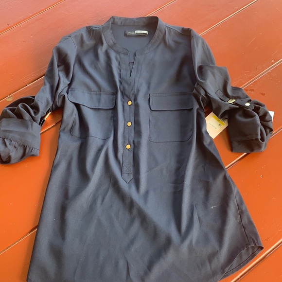 Ivanka Trump navy button dress shirt - Picture 7 of 8